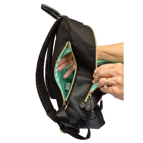 DONNA BIANCHI Black Nylon Large Backpack - Picture 4 of 11